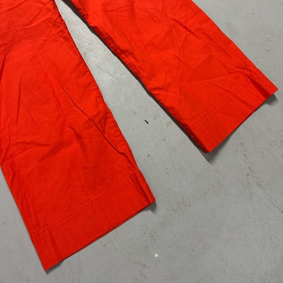 Maeve Anthropologie Colette Cropped Wide-Leg Pants Linen Edition Size 26 Orange - Picture 3 of 8